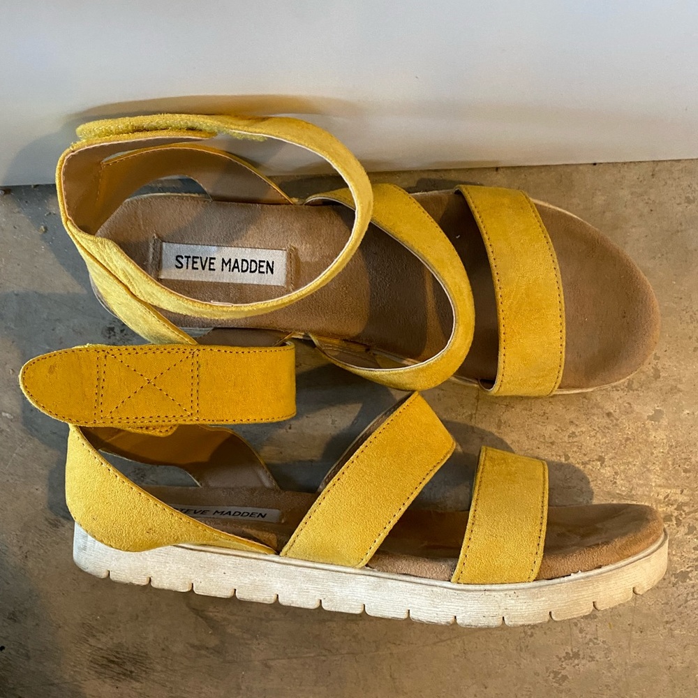 Yellow Steve Madden sandals
